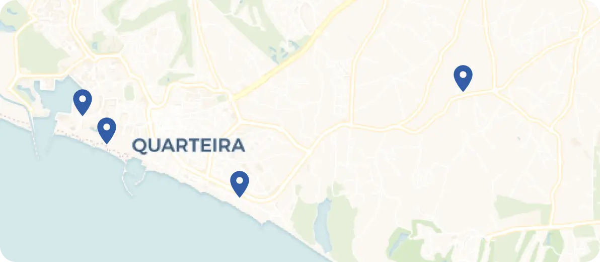 Mapa de propriedades no Algarve